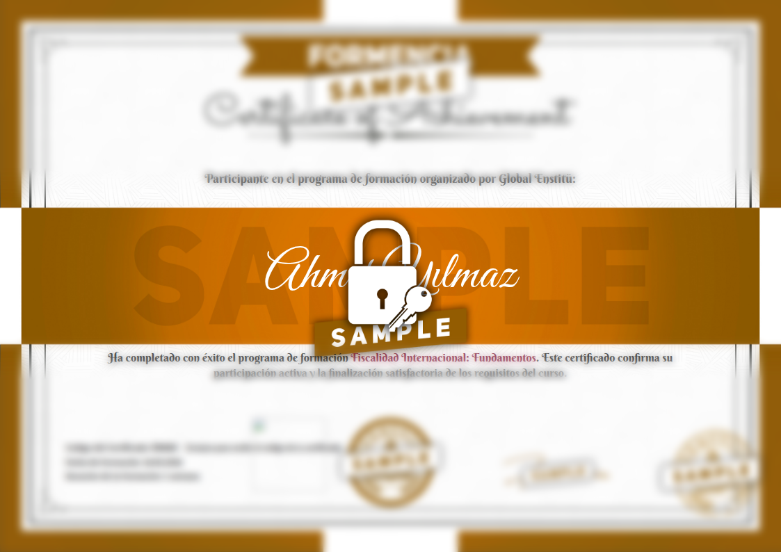 Certificado Fiscalidad Internacional: Fundamentos de Muestra