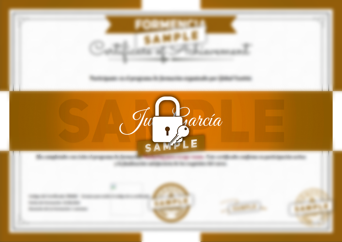 Certificado Marketing para escape rooms de Muestra