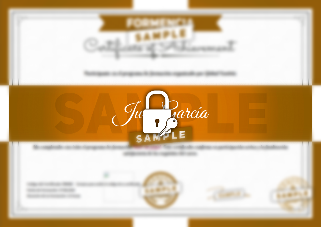 Certificado Vivir sin papel de Muestra