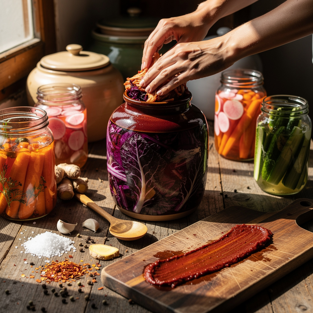 Verduras fermentadas y kimchi