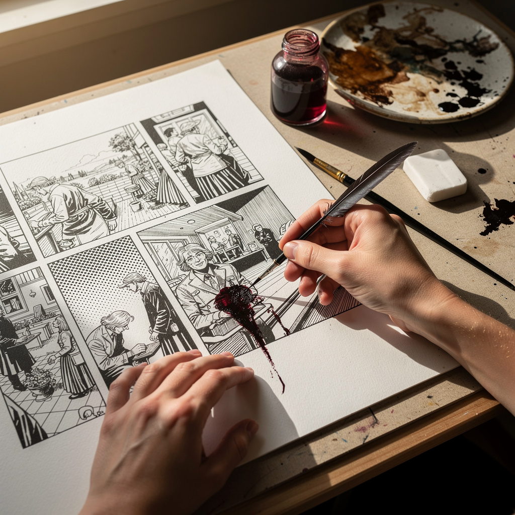 Arte y entintado de cómic